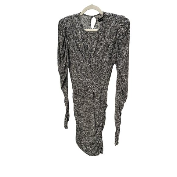 Isabel Marant Etoile Women's Ghita Printed Jersey Dress - Ecru/Black NWT M - Picture 7 of 8